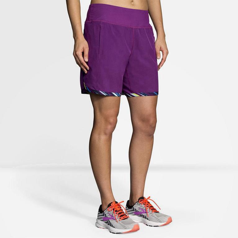 Brooks Chaser 7 Womens Running Shorts - Purple - Philippines (958304PZS)